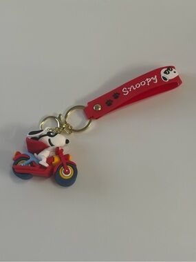 Snoopy on Motorbike red keychain